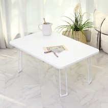 트리팜 LPM 심플 라운드 접이식 테이블 720 x 480 mm, 무광화이트