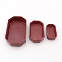 플레이팅 컬러 팔각접시 세트, 1세트, 접시 인디언레드 대 + 중 + 소