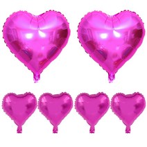 파티야놀자 하트 은박풍선 세트, 핫핑크, 1세트