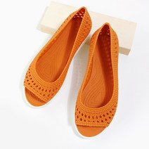 여성용 더쫀쫀 토오픈 젤리 플랫슈즈