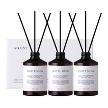 에이센트 네이처 실속형 디퓨저 200ml 3p + 섬유스틱 15p, 화이트머스크
