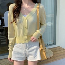 아베크 여성용 캔디 컬러 탑 베이직 가디건