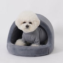 개과천선 강아지 카소 동글이 겨울용 애견 집, 그레이