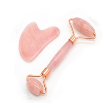 테네져 페이스 룰러 + 괄사마사지 스톤 하트 세트, 혼합색상, 1세트