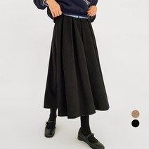 바블링브룩 여성용 코듀로이 핀턱 플리츠 롱 스커트