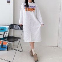 티탁 여성용 구칠 기모 롱원피스
