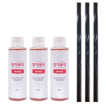 향기부탁 액체형 디퓨저 리필 3p + 섬유 스틱 블랙 3개입 x 3p 세트, 120ml, 로즈