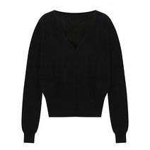 탱커스 여성용 깊은 브이넥 노멀 니트