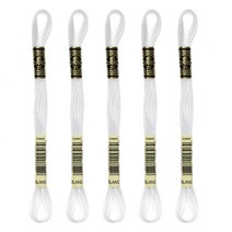 브랜드얀 DMC 자수실 25번 면사 5p, BLANC, 8m, 5개