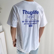 머시따 남성용 백프린팅 그래픽 레터링 오버핏 반팔 티셔츠