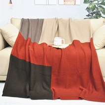 JCP 격자 패턴 라인 니트 블랭킷