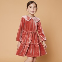 팬콧 여아용 팝덕 벨로아 카라 원피스