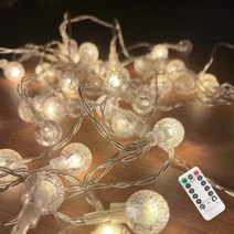 LED 눈꽃 앵두전구 50구 5m + 리모컨, 전구색