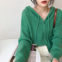 여성용 MA 후디 컬러 가디건