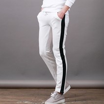 스댕클럽 남성용 절개 배색 슬림 바지 SM4314