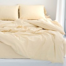 스코홈 순면 해피시리즈 이불커버, 해피 크림옐로우