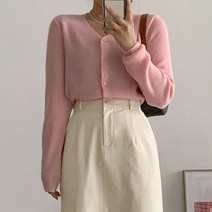 에이와비 여성용 캐시 골지 브이 가디건