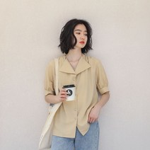 타니즈 쥬이시 빅 카라 퍼프 블라우스