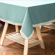 부스마켓 퓨어 컬러 쉬폰 레이스 식탁보, 스카이블루, 100 x 160 cm