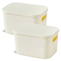 마켓플랜 심플리 포인트 리빙박스 M, 2개, 아이보리