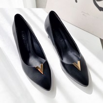 가이아슈 여성용 레이시 금장 스틸레토 구두 5cm