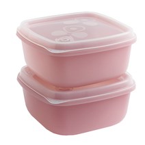 실리콘 전자레인지 냉동 밥팩 용기 370ml, 핑크, 2개