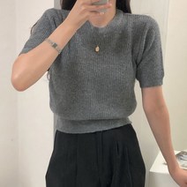 체리체리 여성용 하찌 울 가을 반팔 니트