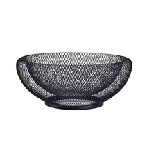 윈프라이스 모던 스틸라인 과일바구니, 블랙