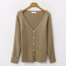 엔비룩 여성용 딥브이 워머 니트