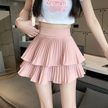 여성용 블랙101 리카디오 플리츠 밴딩 미니 스커트 B234WF00030