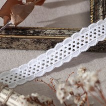핸디스 와플 양면 면 자수 레이스 180cm, 화이트, 2개