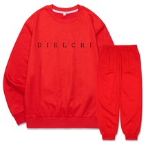 남성용 세리프 빅로고 맨투맨 + 조거 트레이닝 팬츠 세트