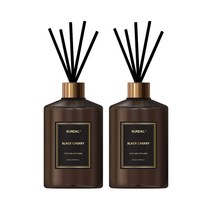 쿤달 퍼퓸 디퓨저 500ml x 2p + 섬유스틱 10p 세트, 블랙체리, 2개