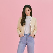 미쏘 여성용 브이넥 배색디테일 숏 자켓