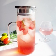 올스텐뚜껑 내열 유리물병, 혼합색상, 1000ml