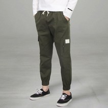 더마인드 남성용 FR 코튼 지퍼 라벨 조거팬츠