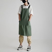 사이즈 조절 버클 어깨끈 이중잠금 앞트임 미대생 앞치마, 그린, 1개