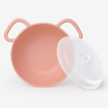 나인웨어 애니멀 퍼피 시리얼볼 + 뚜껑 세트, 핑크, 1세트