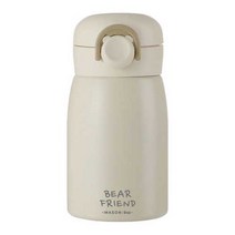 푸코 베어 프렌드 원터치 보온병, 260ml, 베이지