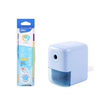 델리 학생용 HB 연필 + 오토피드 파스텔 연필깎이 세트, 연필(블루 + 핑크, 핑크 + 옐로우, 옐로우 + 퍼플), 연필깎이(블루), 1세트