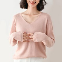 여성용 마켓A 딥브이넥 라이트 니트