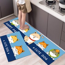 알럽홈 큐트 카툰 스트립 홈 키친 논슬립 바닥 매트, TYPE2
