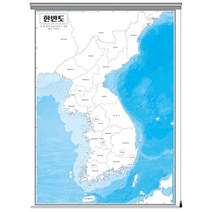 지도닷컴 한반도 백지도 명칭 롤스크린 110 x 150 cm + 클립 + 피스, 1개