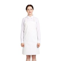 THE앞치마 단면코팅 목끈형 앞치마 소, 매트화이트, 1개