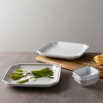 한국도자기 Conte du Jour 파스타 접시세트 4p, 화이트, 그레이, 1세트