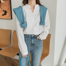 린다샵 여성용 루즈핏 노카라 셔츠 NB1898K22