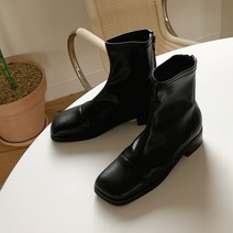 파이 여성용 귀여운 둥근사각코 낮은굽 앵클부츠 3.5cm LG_0099