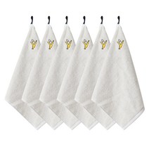 소프트터치 모달 고리수건 과일자수, 베이지 바나나, 6개