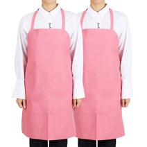 티팜 단면 주머니 방수 무광 앞치마, 분홍, 2개