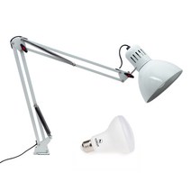 샛별하우스 하이텍 집게형 스탠드 ver2 + LED 식물전구, 화이트(스탠드), 주광색(전구)